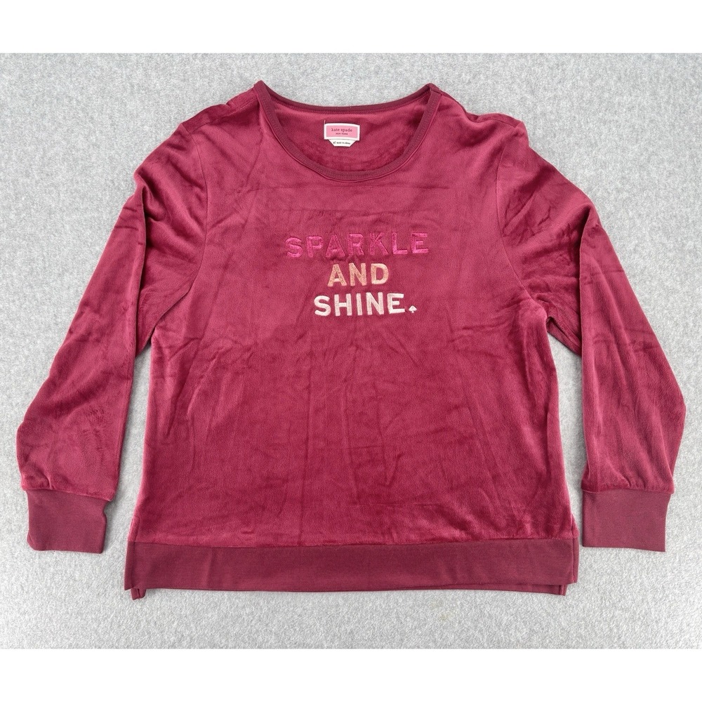 Kate Spade New York XL Sparkle And Shine Velour Lounge Sweatshirt